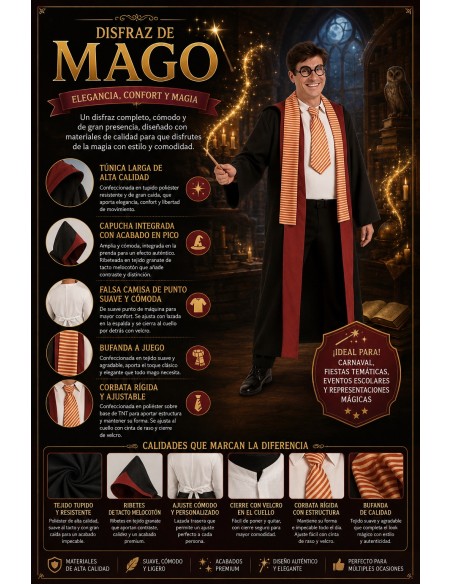 Costume Mago Taglia L | Costumi per Adulti Il Re del Carnevale